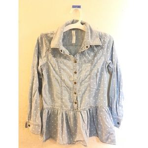 GIRLS HEART DENIM TOP